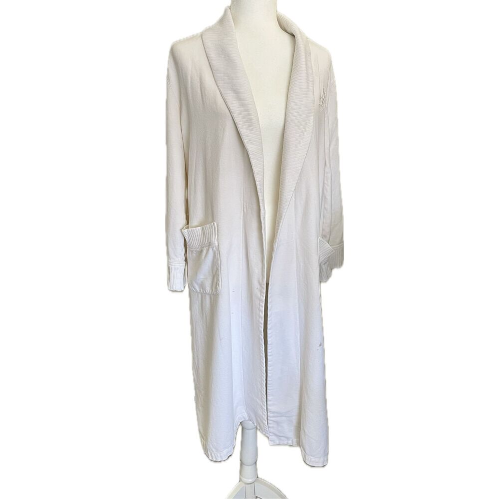 Vintage Lauren Ralph Lauren Ivory Shawl Collar Robe - No Belt
